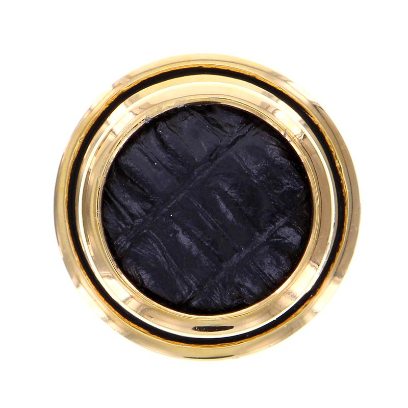 Equestre Round Knob, Small, Antique Gold, Brown Stone