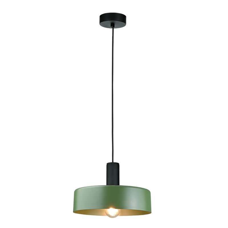 Taeshaun 1 - Light Drum Pendant, Green, Khaki Black