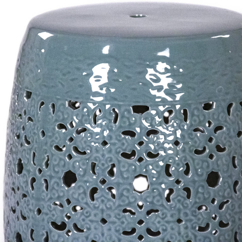 Tabouret de jardin en céramique Burtine, Céladon