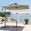 Parasol de terrasse 8,2 pi à DEL: Protection contre le soleil et la pluie avec éclairage ambiant-236663227