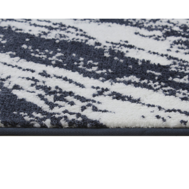 Marble Micro Knitted Bath Runner 22"x60", Navy