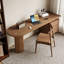 Bureaux en bois massif brun clair demi-cercle-107362579