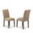 5 Piece Dining Table Set for 4 Includes a Round Kitchen Table with Pedestal and 4 Light Sable Linen Fabric Upholstered Chairs, Distressed Jacobean-1721541394-1721541395
