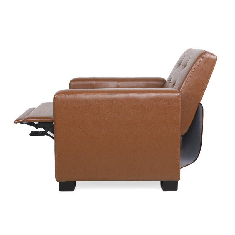 Leisure Faux Leather Recliner, Cognac Faux Leather