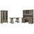 3 Pieces: Desk, Bookcase, Credenza
