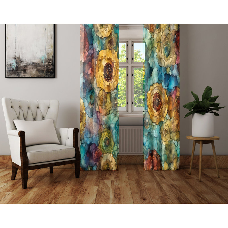 Paire de rideaux semi-transparents en polyester Aureli, L 20 po x L 52 po