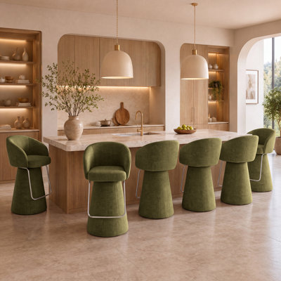 Tabourets de bar rembourrés modernes Everly, ensemble de 6