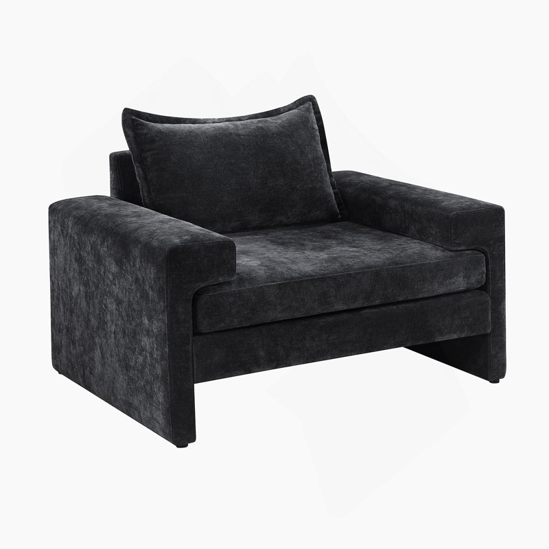 Fauteuil d'appoint 40,9 po Chenille, Noir