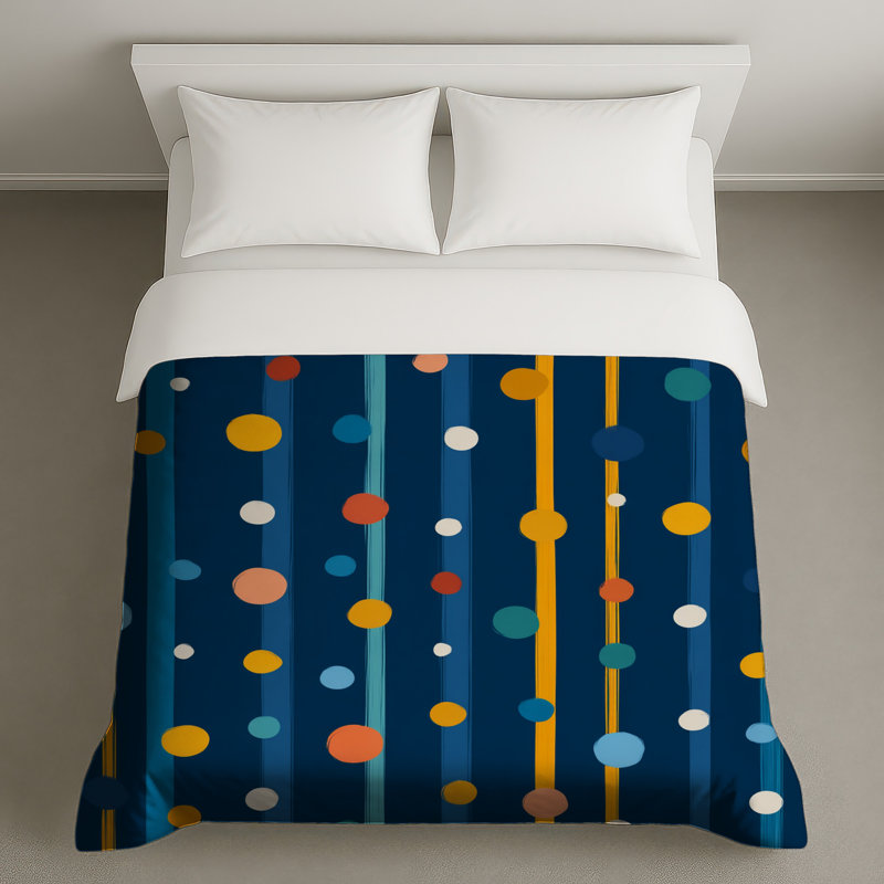 Housse de couette à pois moderne, Grand lit