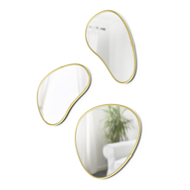 Umbra Hubba Pebble Mirrors Set, Brass