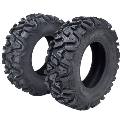 All-Terrain ATV/UTV Tire Set，25x8x12，6PR Tubeless，20mm step，Sand Performance，Fits 25x8-12，2-Pack
