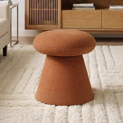 16.1'' Swivel Chenille Vanity Stool With 360° Rotation