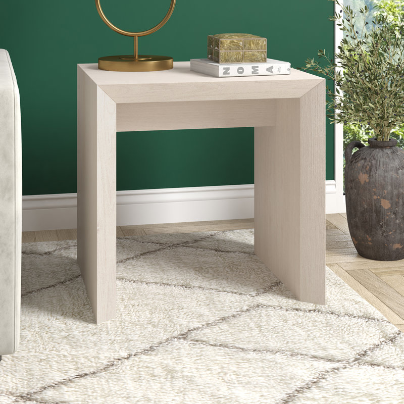 Oswin End Table, Alder White