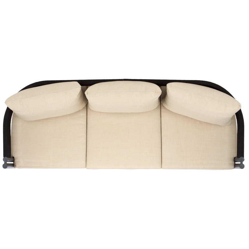 Viola 77.56'' Metal Outdoor Patio Sofa, Taupe
