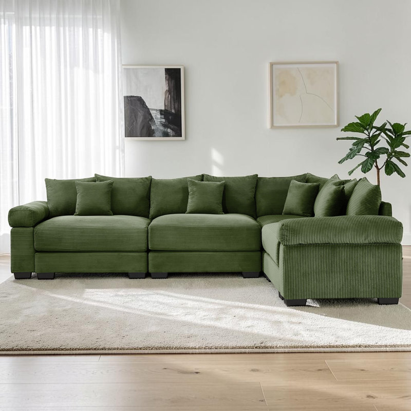 Canapé en velours surdimensionné Wilur Wilroy, Green