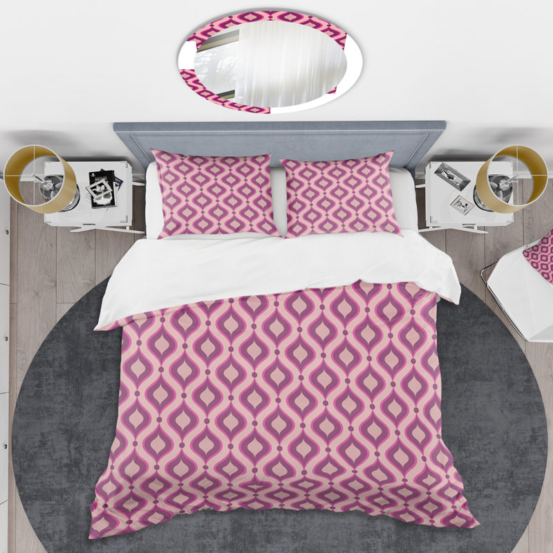 Retro Art Deco - Mid century bedding set - Modern Mid-century Bed cover set, King Duvet Cover + 2 Shams