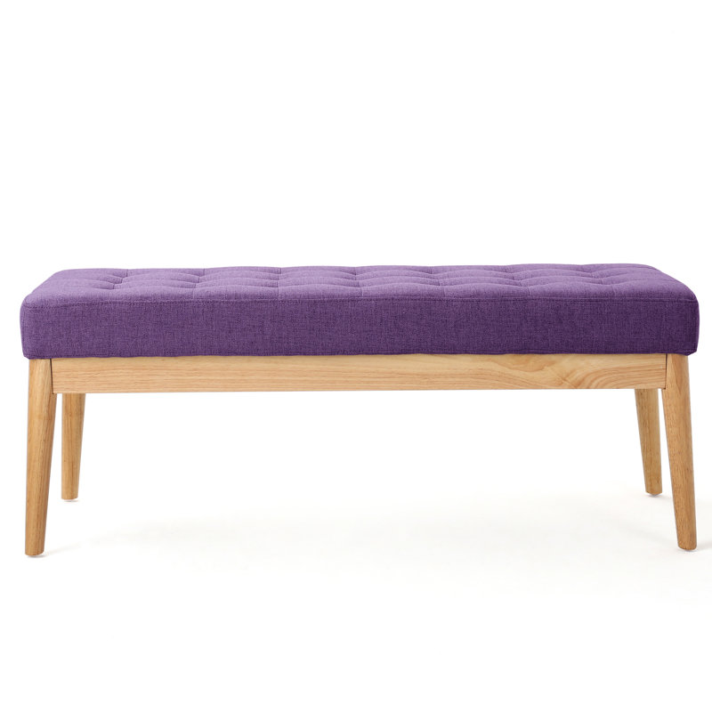 Banc en mauve - Design Mid-Century avec assise et pieds en bouleau