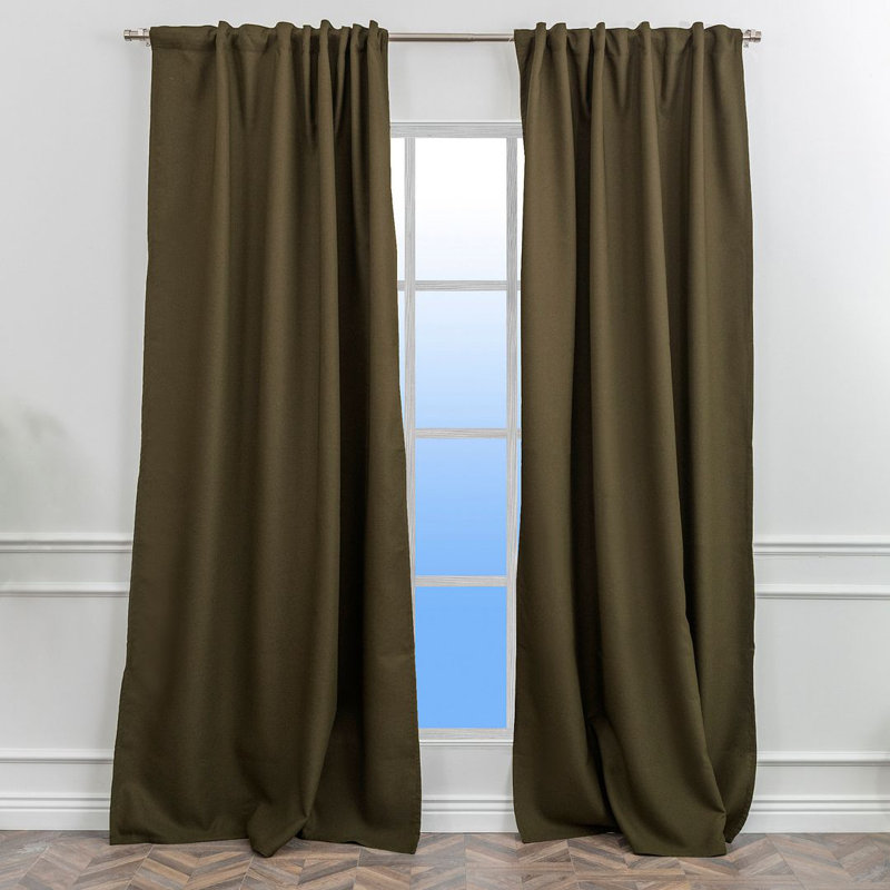 LAXTON Room Darkening Extra Long & Extra Wide Decorative Curtain, 100" W x 216" L, Army Green