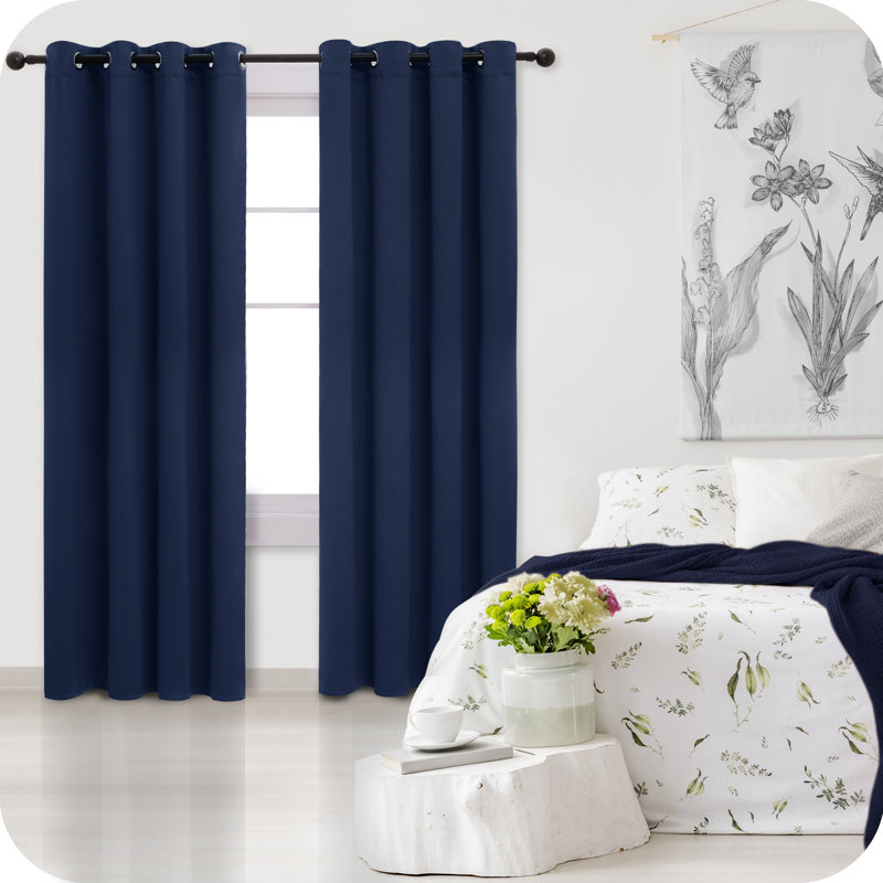 Prysilla Blackout Curtain Pair, Navy Blue, 52cm Width x 229cm Drop