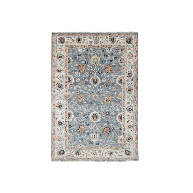 Tapis oriental gris en laine noué à la main 6 pi x 9 pi Debonair 6B0CC58613E144E189F7048B1286610B