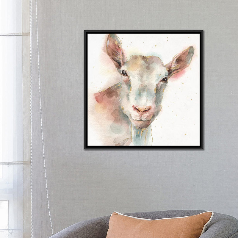 « i », reproduction d’art sur toile Farm Friends, H 18 po x l 18 po x P 1,5 po, Toile avec cadre noir, Pas de tapis