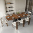86'' Rectangular Dining Table With 8 Fabric Upholstered Dining Chairs