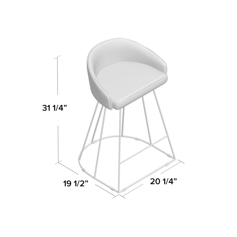 Tabouret de comptoir rembourré 25,5 po Sienna, Bleu, Or