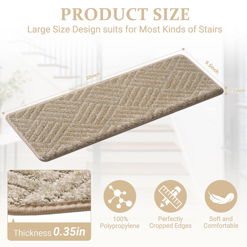Tapis d'escalier antidérapant Bullnose (ensemble de 7), 7