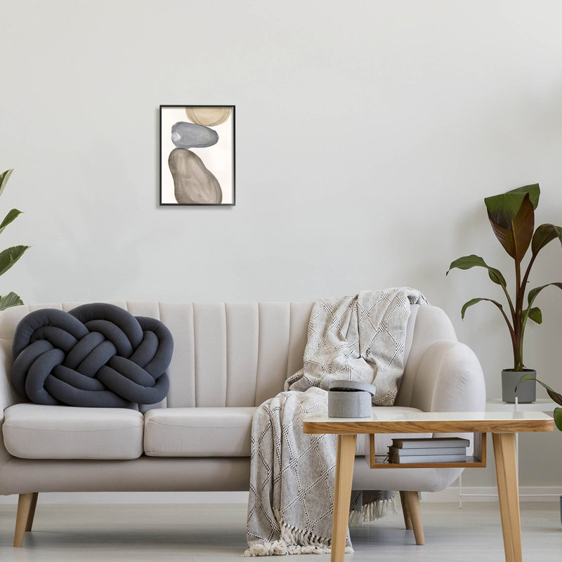 Art moderne, estampe numérique par Laura Marr, H 14 po x l 11 po x P 1,5 po, Giclée encadrée noir minuit