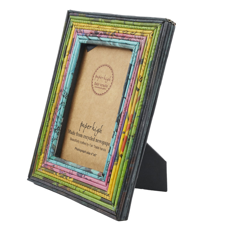 Paper Picture Frame, 10.2cm x 15.2cm, Black/Green/Yellow/Pink/Blue