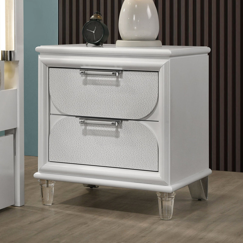 Table de chevet 2 tiroirs Classic Pearl