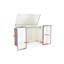 Metal garbage room with sloped roof