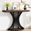 Console de 39 pouces, table d'appoint avec base géométrique en métal