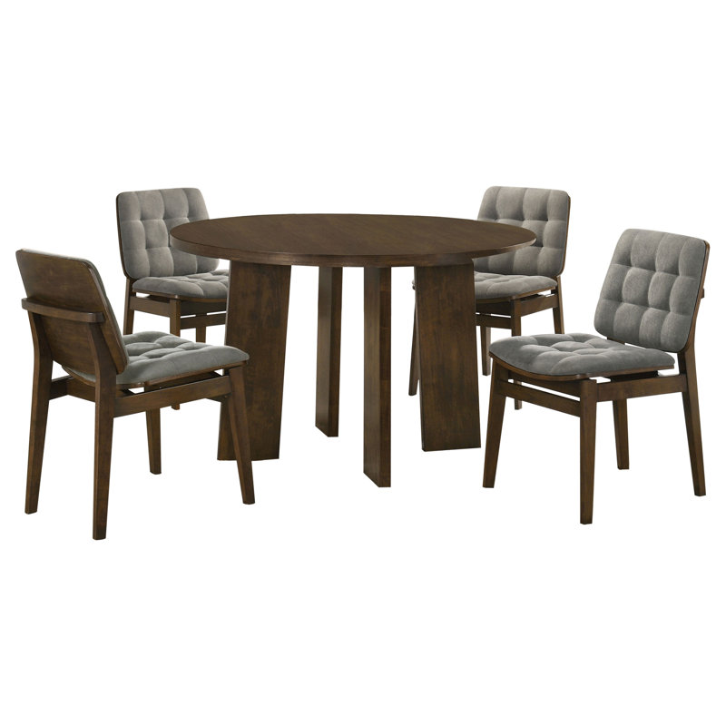 Ensemble de salle à manger 5 pièces Wendella, Grey/Walnut, Walnut
