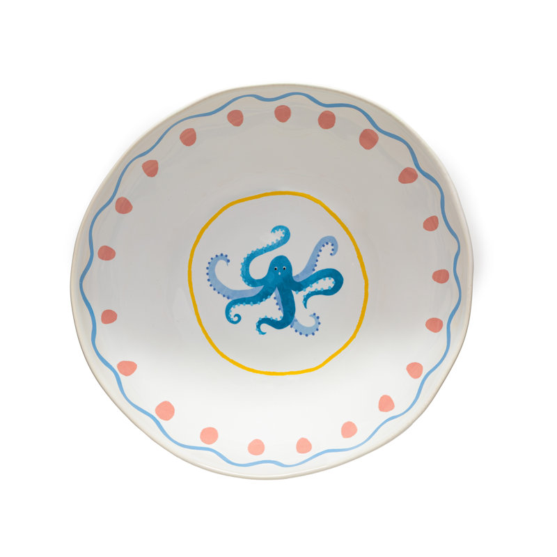 Summer Bliss Serving Bowl, Octopus White