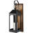Arched Matte Black Metal Wall Sconce with Beaded Wood Backing-1892226638