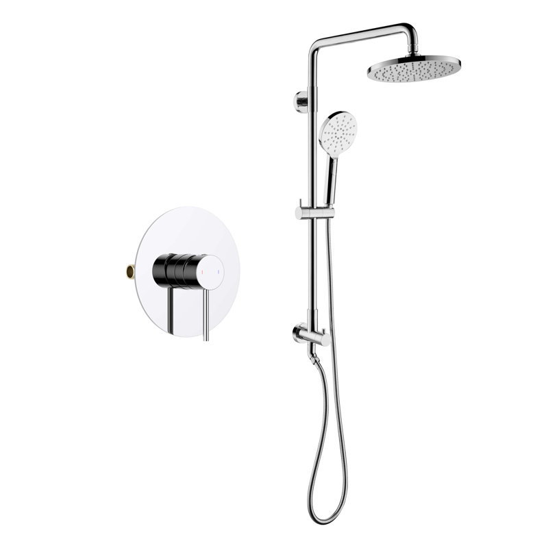 Circular Complete Shower System with Rough in-Valve, Chrome