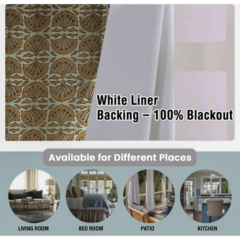 Fabdivine Pure Linen Eyelet Curtains 54x96 Inch Stylish Window Drapes for Home-Bijhni, 54" W x 102" L
