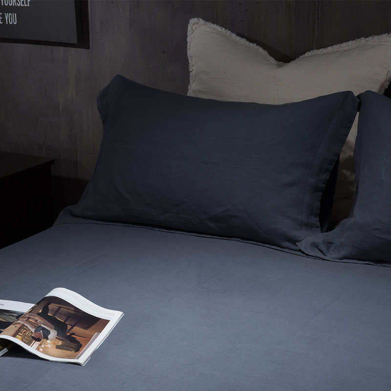 Drap en lin , Drap plat grand, Gris crépuscule