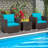 Alycen 2 - Person Patio Conversation Set with Cushions-726803166-726803152