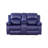 Naturerest Dark Blue Manual Faux Leather  Reclining Sofa With Flip-Down Tabele  And Cup Holders-1327585553