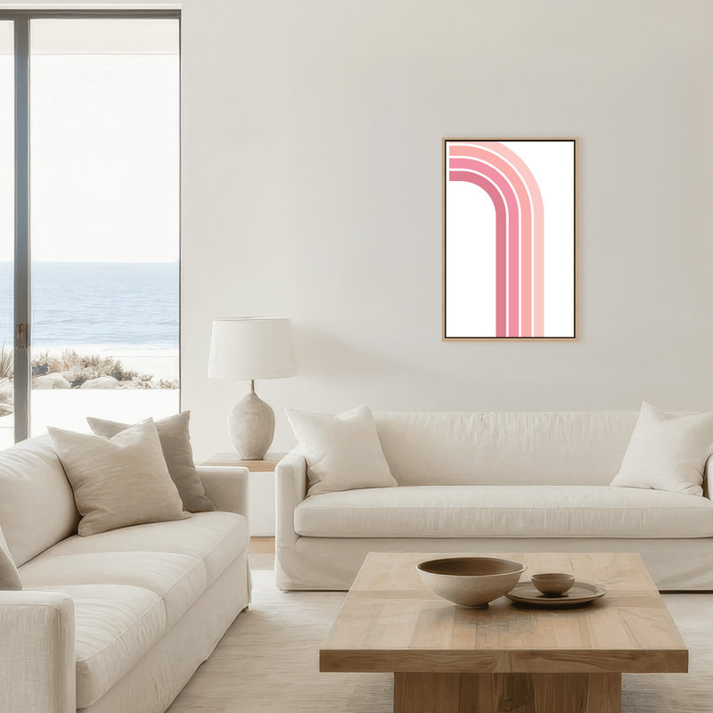 Pink Flamingo Print by Stefanie Bales, 18" H x 12" W x 2.375" D, Framed Canvas, Beige