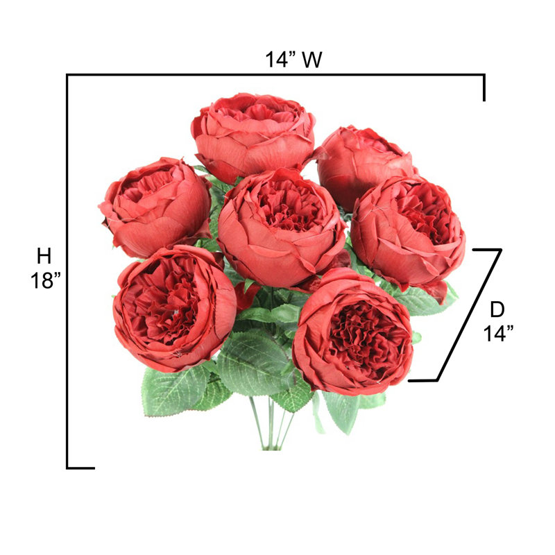 Buisson de roses en pleine floraison, Rouge