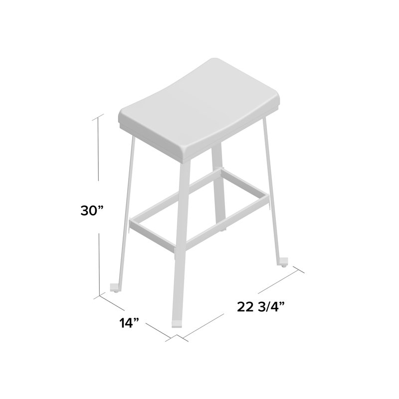 Tabouret de bar moderne noir de 30 po avec structure en fer thermolaqué durable, Tabouret de bar (assise de 30 po de hauteur)