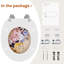 Toilet Seat With Soft-Close Mechanism, Wood, Toilet Seat, O-Shape With Hinges, Quick Release Function For Easy Cleaning, Flower Goddess Motif