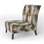 Fauteuil de chambre rembourré moderne noir et doré Glam