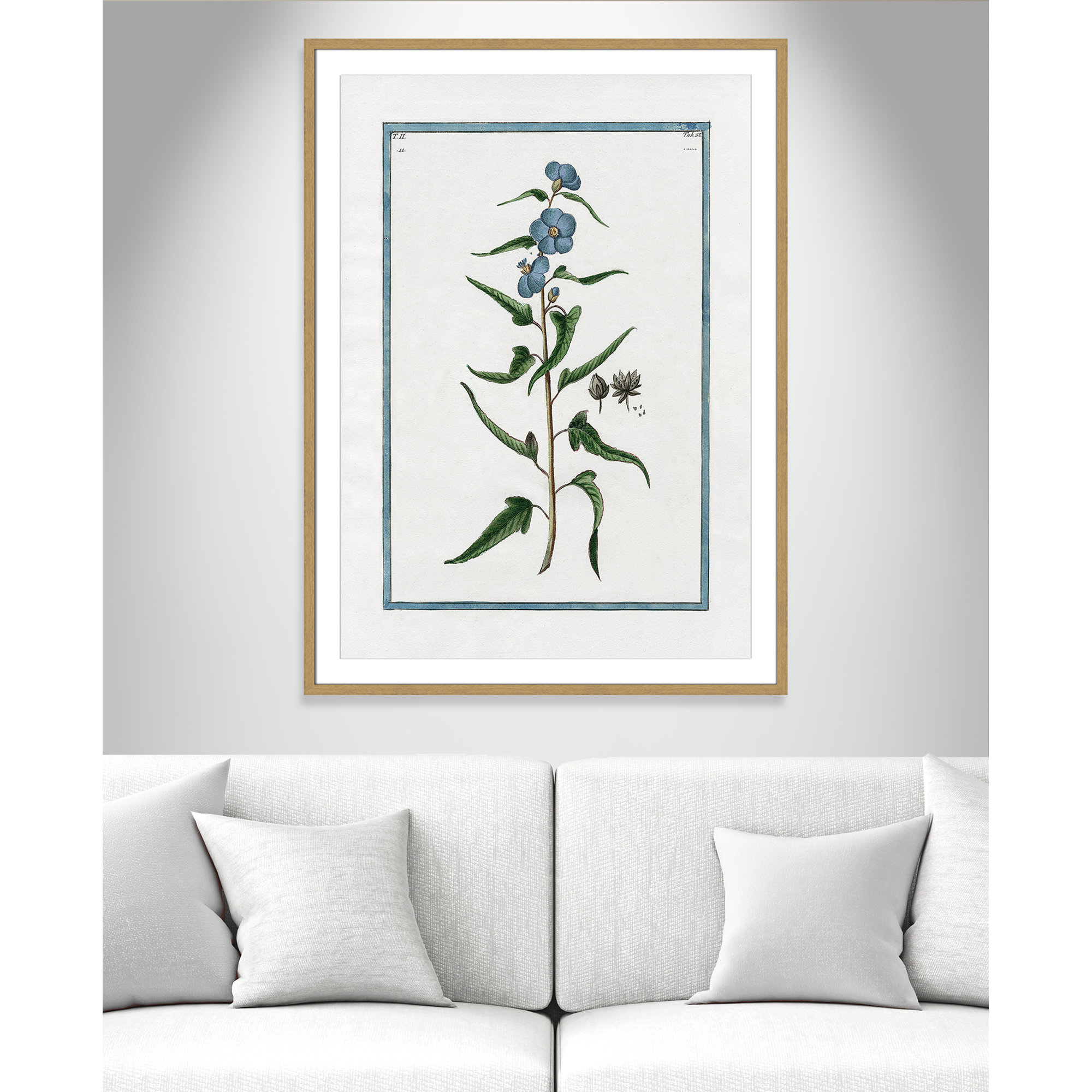Shabby Elegance Botanical I - Framed Art Full Bleed, 29.5" W x 41.5" H, Natural Framed