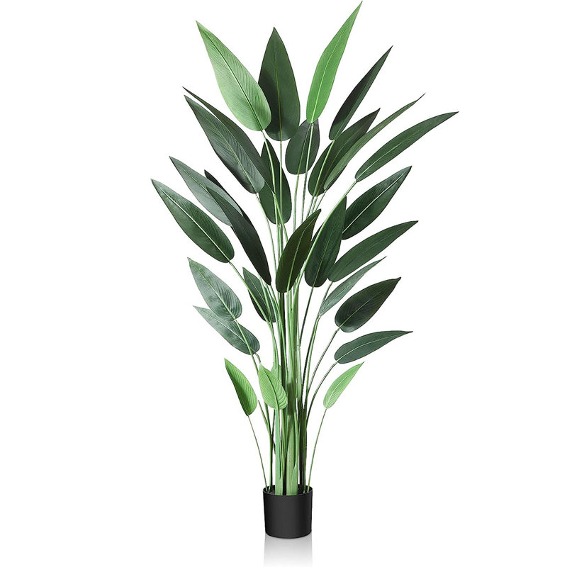72'' Faux Lily Plant in Cement Pot