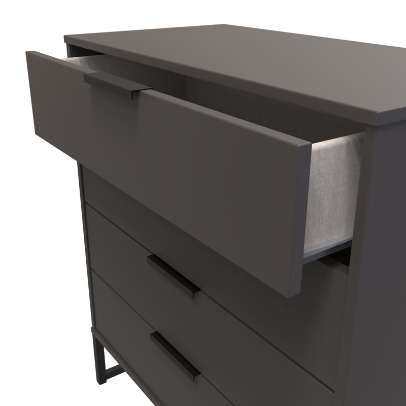 Turah 77cm W 4 - Drawer Chest of Drawers, Graphite