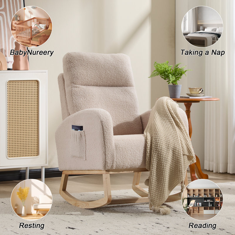 Fauteuil berçant et oscillant Beige Teddy